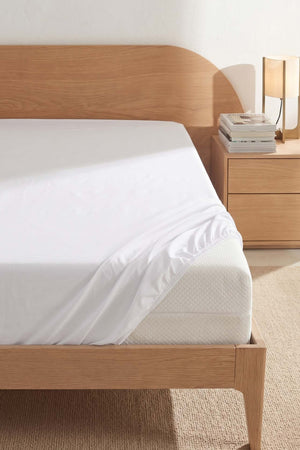 White 100% Cotton Double Fitted Sheet 160x200 cm