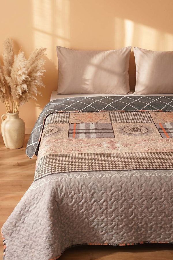 Terra Mosaic Double Quilted Coverlet & Multi-Purpose Bedspread 200x220 cm