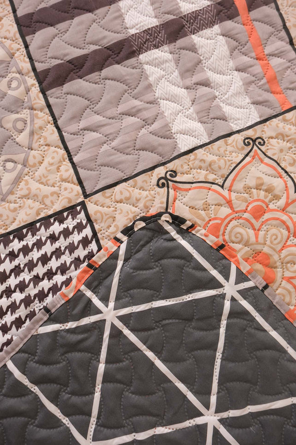 Terra Mosaic Double Quilted Coverlet & Multi-Purpose Bedspread 200x220 cm