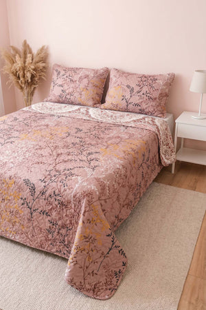 Powder Botanical Double Quilted Bedspread & Multi-Purpose Coverlet