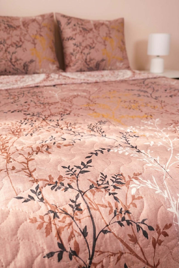 Powder Botanical Double Quilted Bedspread & Multi-Purpose Coverlet