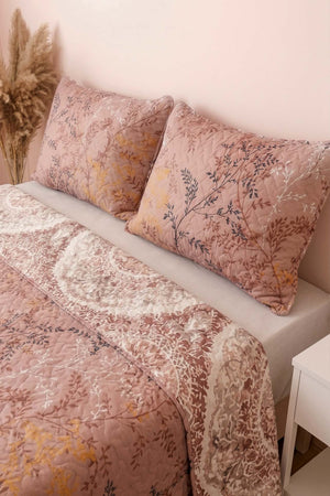 Powder Botanical Double Quilted Bedspread & Multi-Purpose Coverlet