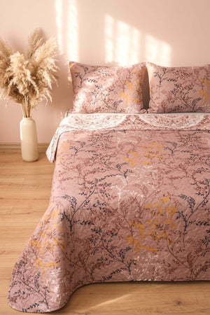 Powder Botanical Double Quilted Bedspread & Multi-Purpose Coverlet