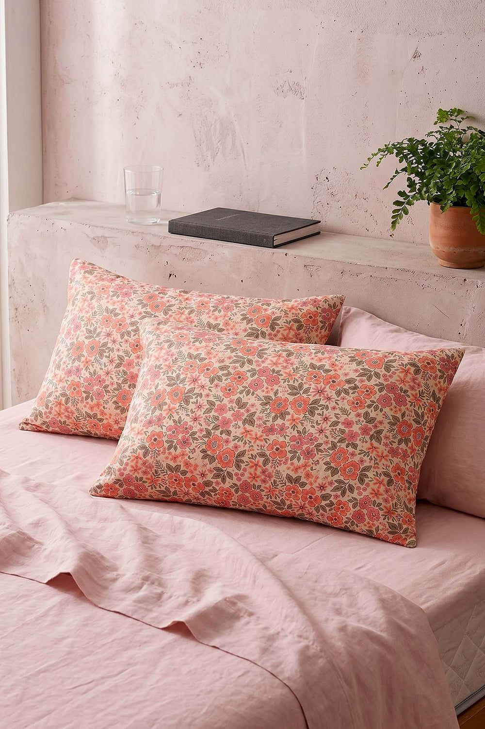 Pink Spring Cotton 2-Piece Pillowcase Set 50x70 cm