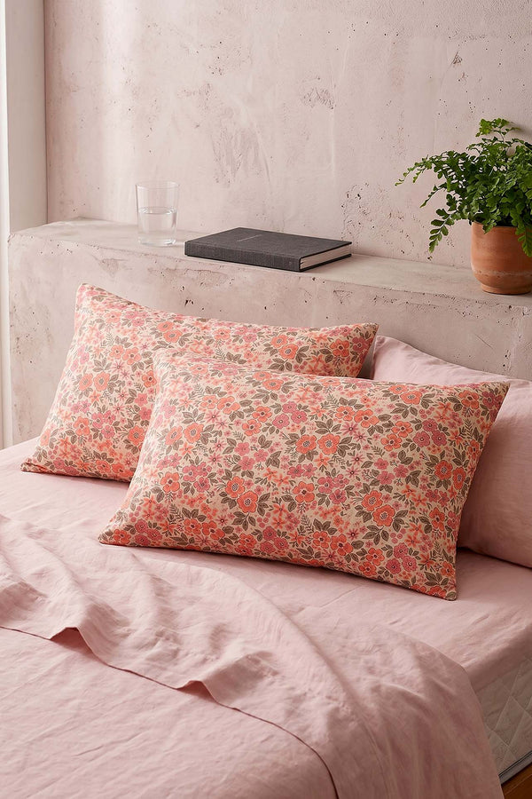 Pink Spring Cotton 2-Piece Pillowcase Set 50x70 cm