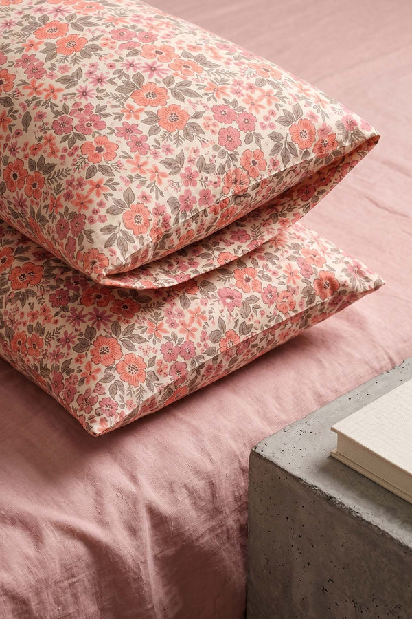Pink Spring Cotton 2-Piece Pillowcase Set 50x70 cm