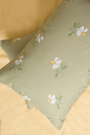 Green Daisy 2-Piece Pillowcase Set 50x70 cm