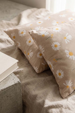 Mink Daisy Cotton 2-Piece Pillowcase Set 50x70 cm