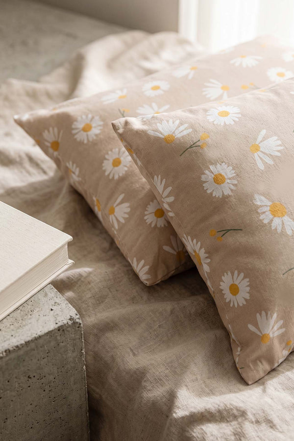 Mink Daisy Cotton 2-Piece Pillowcase Set 50x70 cm