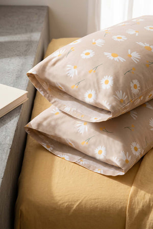 Mink Daisy Cotton 2-Piece Pillowcase Set 50x70 cm