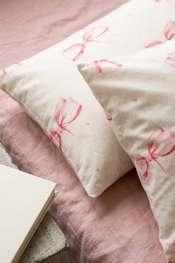 Ribbon Patterned Cotton 2-Piece Pillowcase Set 50x70 cm