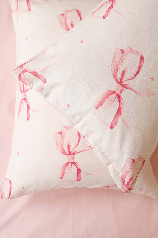 Ribbon Patterned Cotton 2-Piece Pillowcase Set 50x70 cm