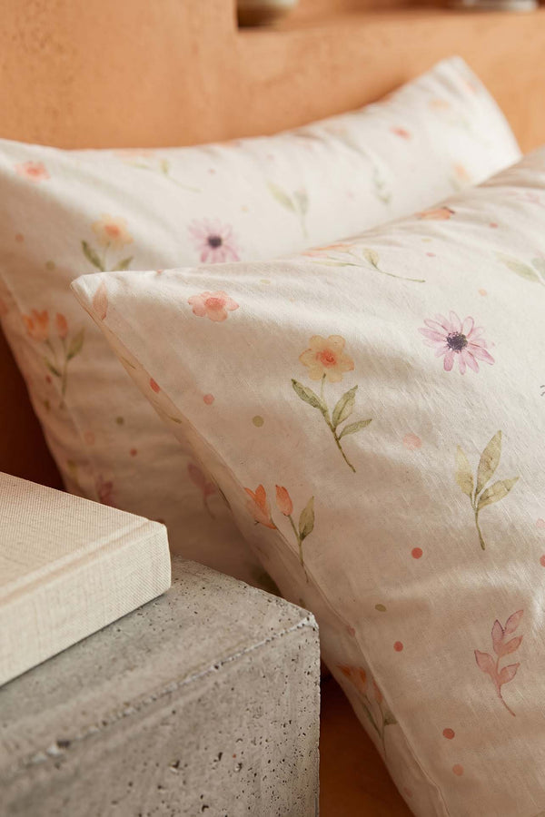 Soft Floral Cotton 2-Piece Pillowcase Set 50x70 cm