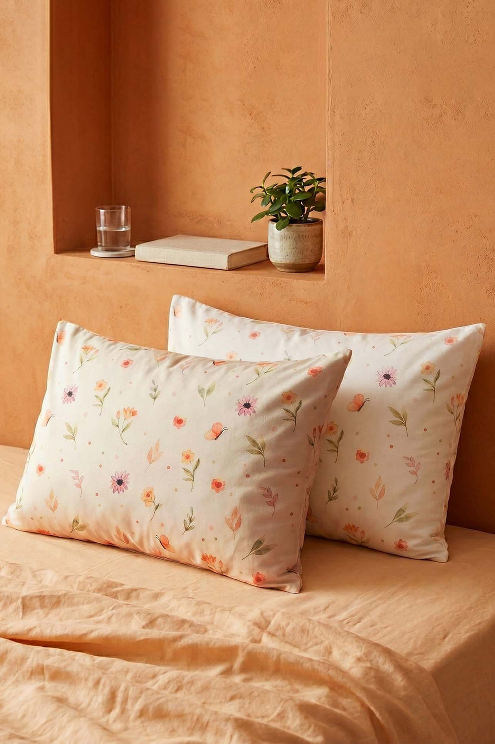 Soft Floral Cotton 2-Piece Pillowcase Set 50x70 cm