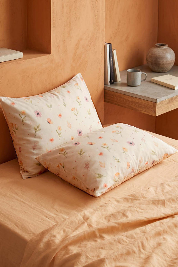 Soft Floral Cotton 2-Piece Pillowcase Set 50x70 cm