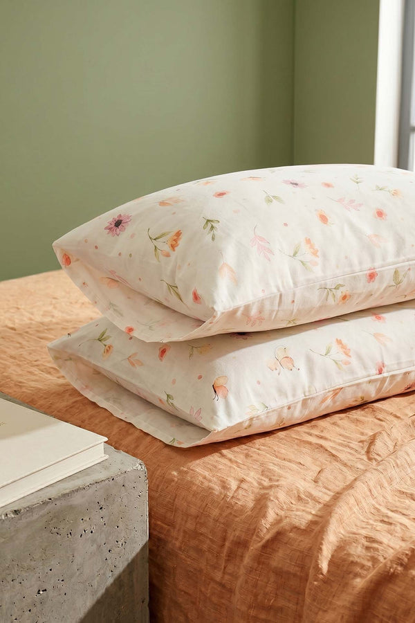 Soft Floral Cotton 2-Piece Pillowcase Set 50x70 cm