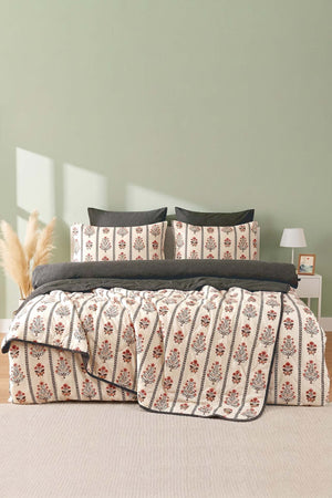 Lora Double Duvet Cover & Bedspread Set – 7-Piece Bedding Set