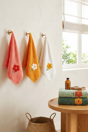 Florita Embroidered 100% Cotton 5-Piece Towel Set 50x90 cm
