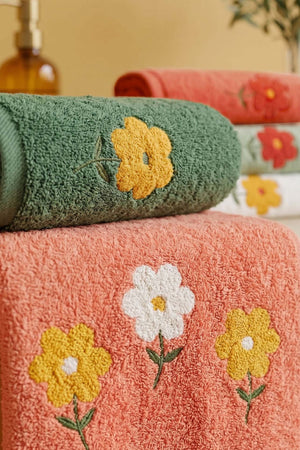 Florita Embroidered 100% Cotton 5-Piece Towel Set 50x90 cm