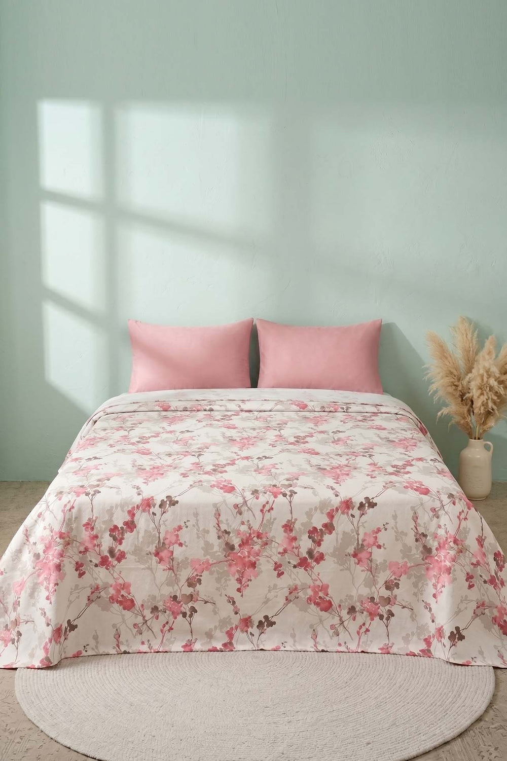 Cherry Blossom Printed Double Bedspread – 200 × 230 cm