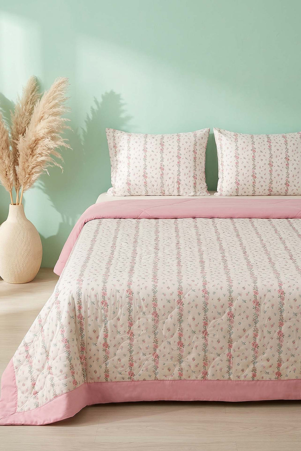 Spring Branch Double Quilted Bedspread & Multi-Purpose Coverlet Set – 3 Pieces