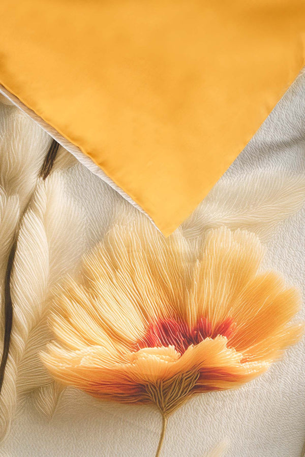 Hardal Flower 5D Saten Nevresim Takımı 6 Parça Çeyiz Seti