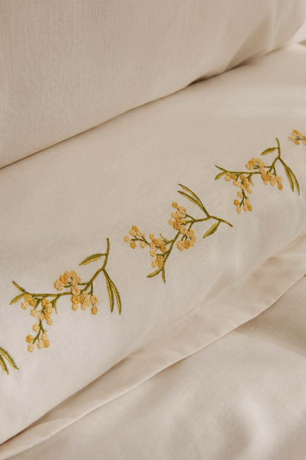 Alissa White Floral Embroidered Cotton Double Duvet Cover Set – 6 Pieces