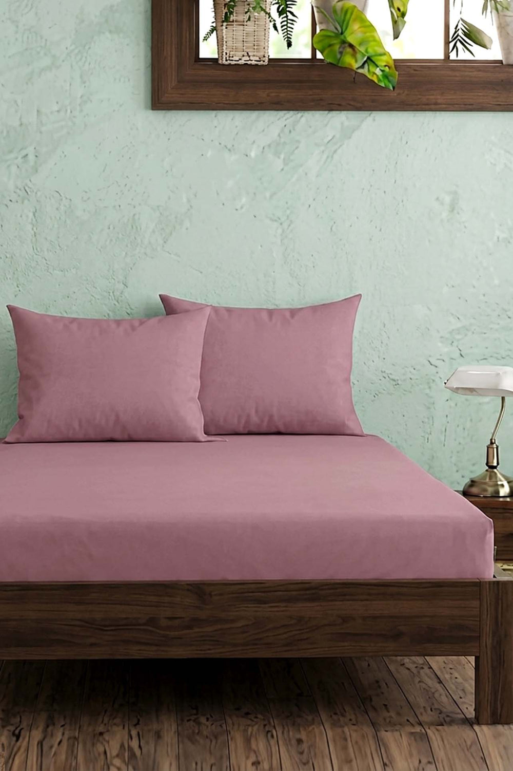 Dusty Rose Ranforce Cotton Double Fitted Sheet Set – 160 × 200 cm