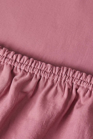 Dusty Rose Ranforce Cotton Double Fitted Sheet Set – 160 × 200 cm