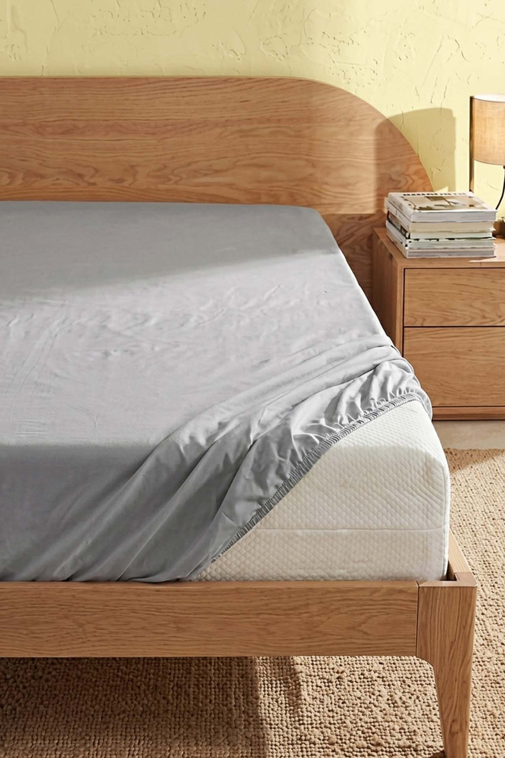 Gray Ranforce Cotton Double Fitted Sheet Set – 160 × 200 cm