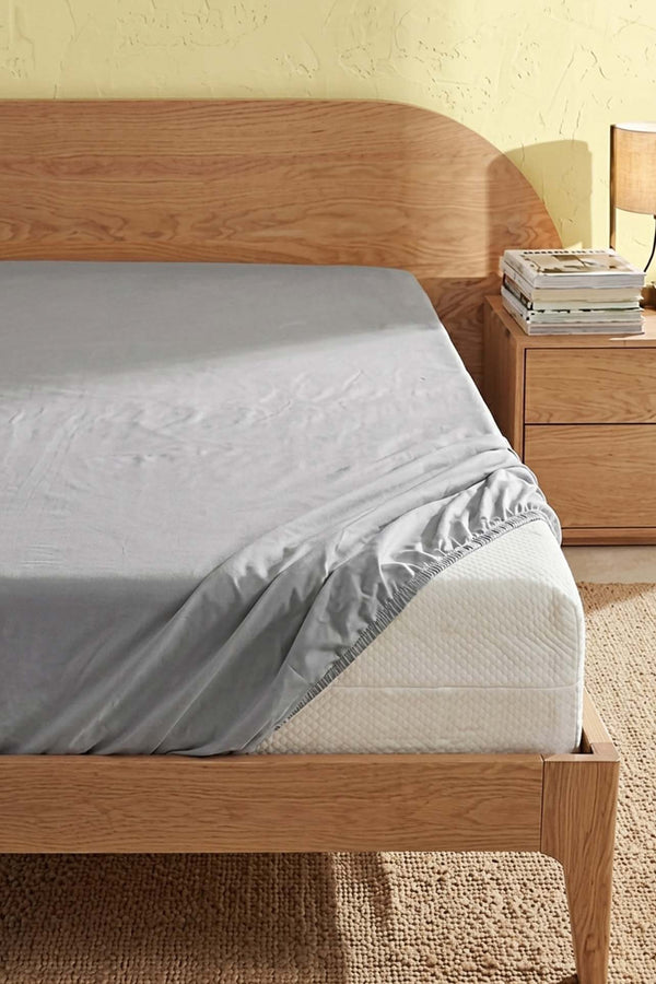 Gray Ranforce Cotton Double Fitted Sheet Set – 160 × 200 cm