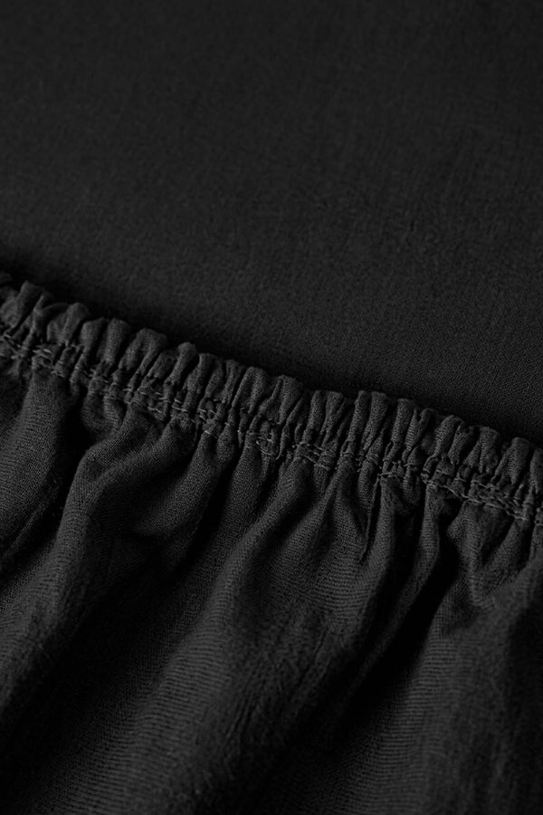 Black Ranforce Cotton Double Fitted Sheet Set – 160 × 200 cm