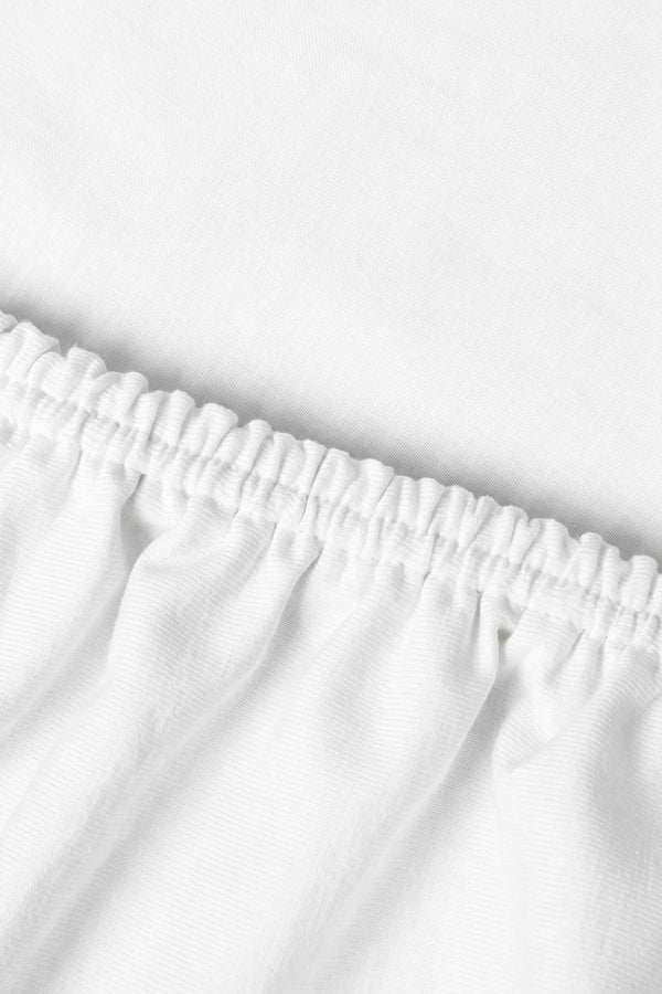 White Ranforce Cotton Double Fitted Sheet Set – 160 × 200 cm