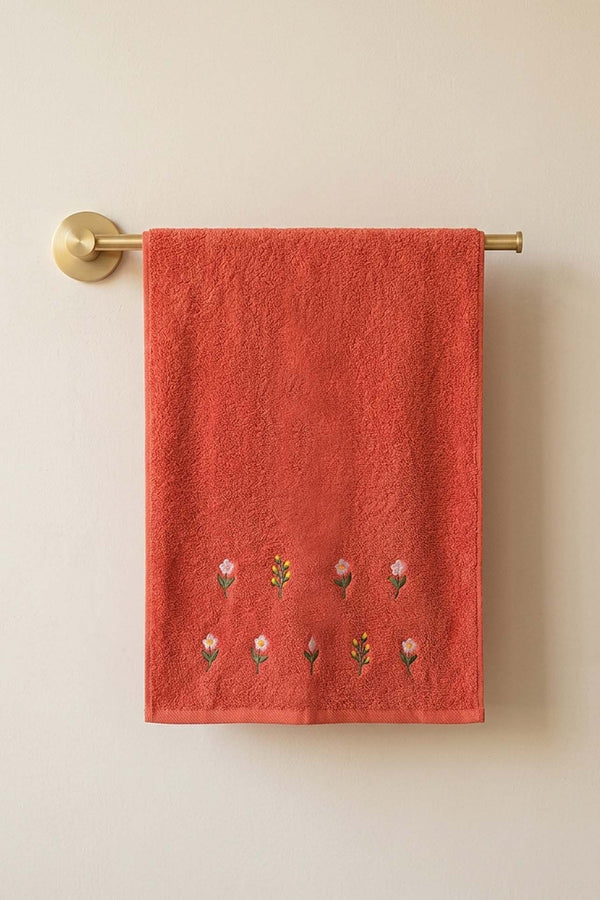 Mini Floral Embroidered 100% Cotton 5-Piece Towel Set – 50 x 90 cm