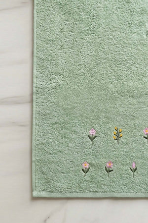 Mini Floral Embroidered 100% Cotton 5-Piece Towel Set – 50 x 90 cm