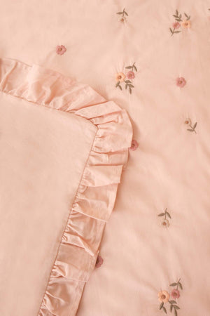 Pink Daisy Glow Double Cotton Duvet Cover Set – 4 Pieces