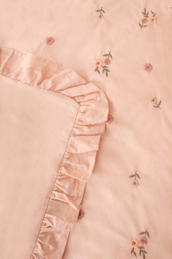 Pink Daisy Glow Double Cotton Duvet Cover Set – 4 Pieces