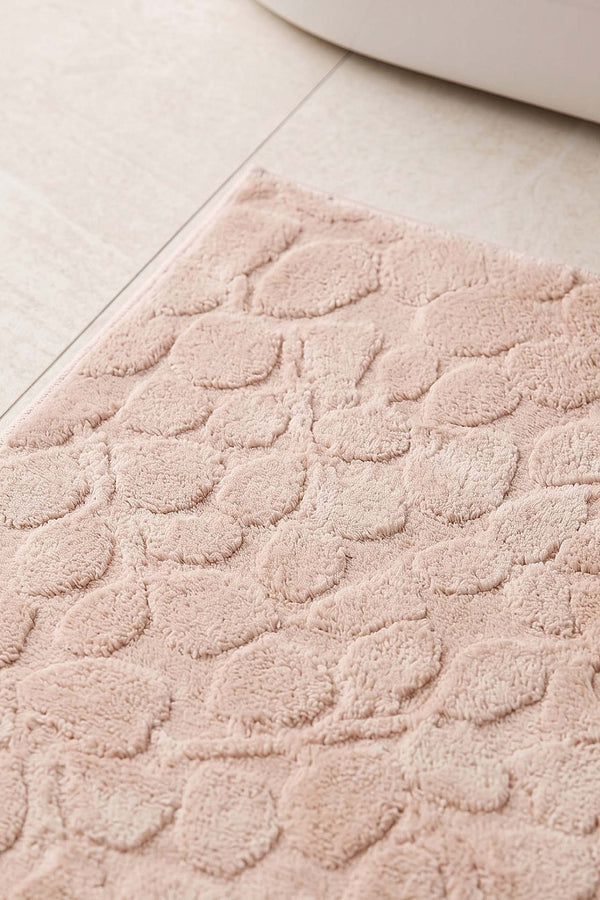 Pudra Pamella Yaprak Desenli 2Li Banyo Klozet Paspas Takımı