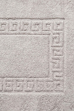 Gri Pamella Greek Desenli 2Li Banyo Klozet Paspas Takımı