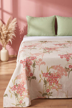 Red Bud Pattern Double Size Printed Coverlet & Bedspread – 200 × 230 cm
