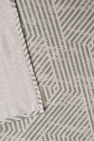 Green Prism Pattern Double Size Printed Coverlet – 200 × 230 cm