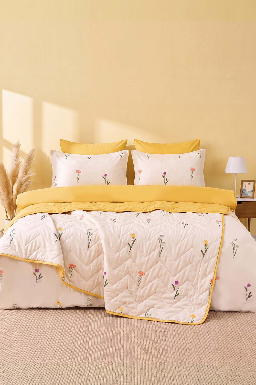 Bella Double Bedding Set with Duvet Cover and Piqué – 7-Piece Bridal Dowry Set
