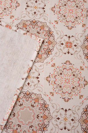 Vizon Mandala Desenli Çift Kişilik Baskılı Pike Yatak Örtüsü 200X230 Cm