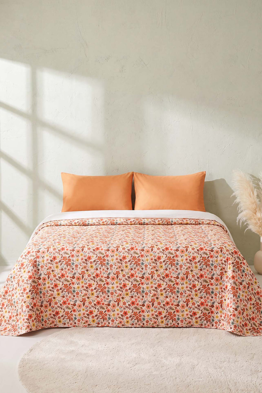 Small Floral Pattern Printed Double Piqué Blanket 200 × 230 cm