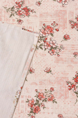 Pembe Kır Çiçeği Desenli Çift Kişilik Baskılı Pike Yatak Örtüsü 200X230 Cm