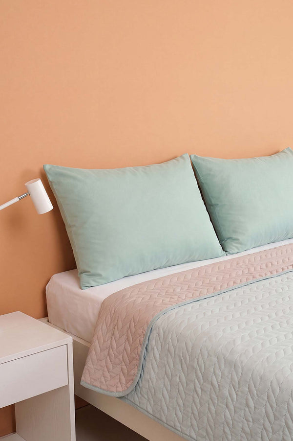 Sea Green Ultrasonic Reversible Double Quilted Bedspread & Pique 180x240 Cm