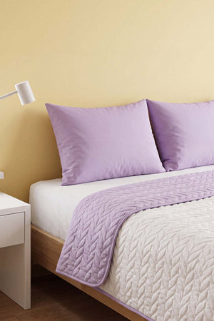 White Ultrasonic Reversible Double Quilted Bedspread & Pique 180x240 Cm