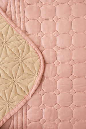 Pink Ultrasonic Reversible Double Quilted Bedspread & Pique 180x240 Cm