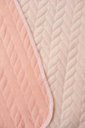 Powder Pink Ultrasonic Reversible Double Quilted Bedspread & Pique 180x240 Cm