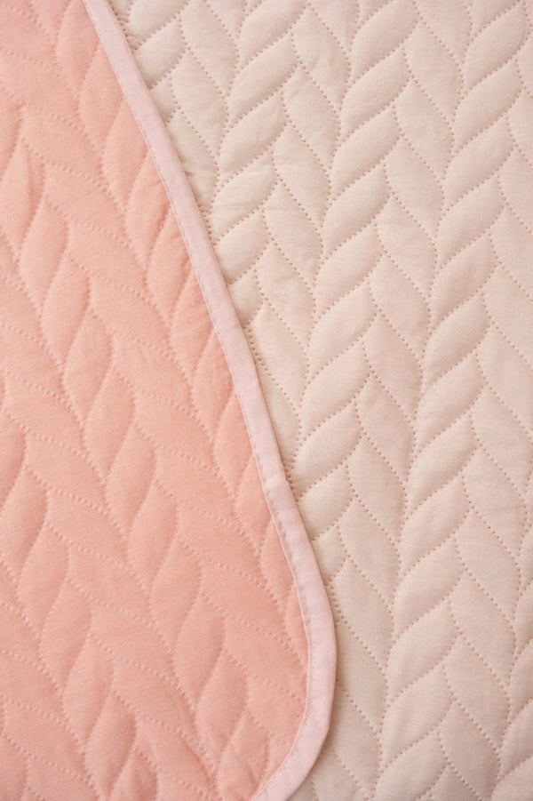 Powder Pink Ultrasonic Reversible Double Quilted Bedspread & Pique 180x240 Cm